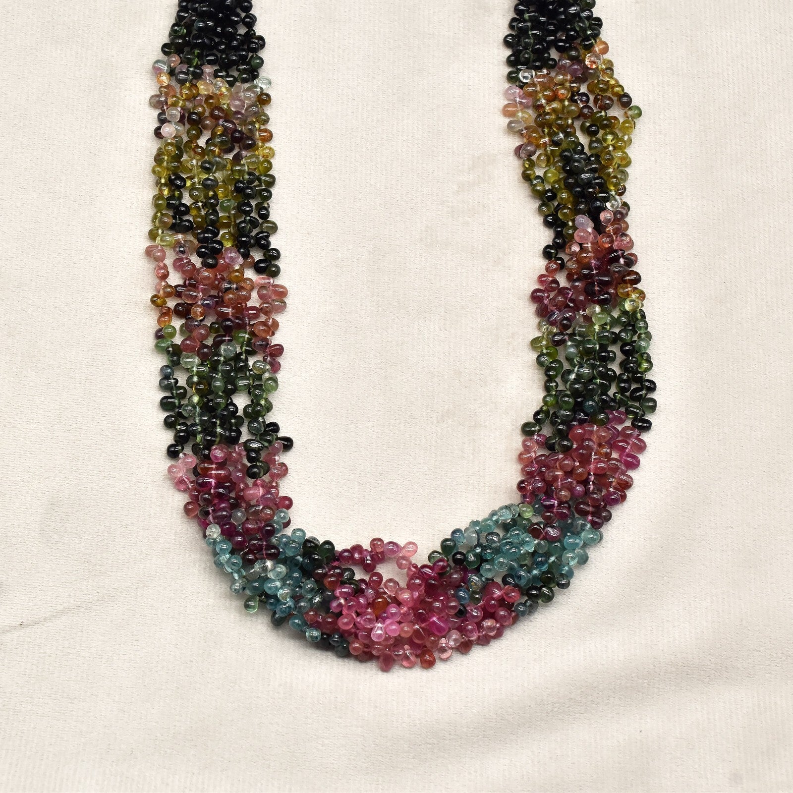 Certified Natural Multi Tourmaline Teardrop 566 Ct Gemstone Necklace For Women