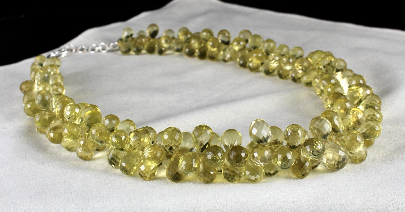 Certified Natural Lemon Quartz Teardrop Necklace 1193 Ct Yellow Gemstone Beads