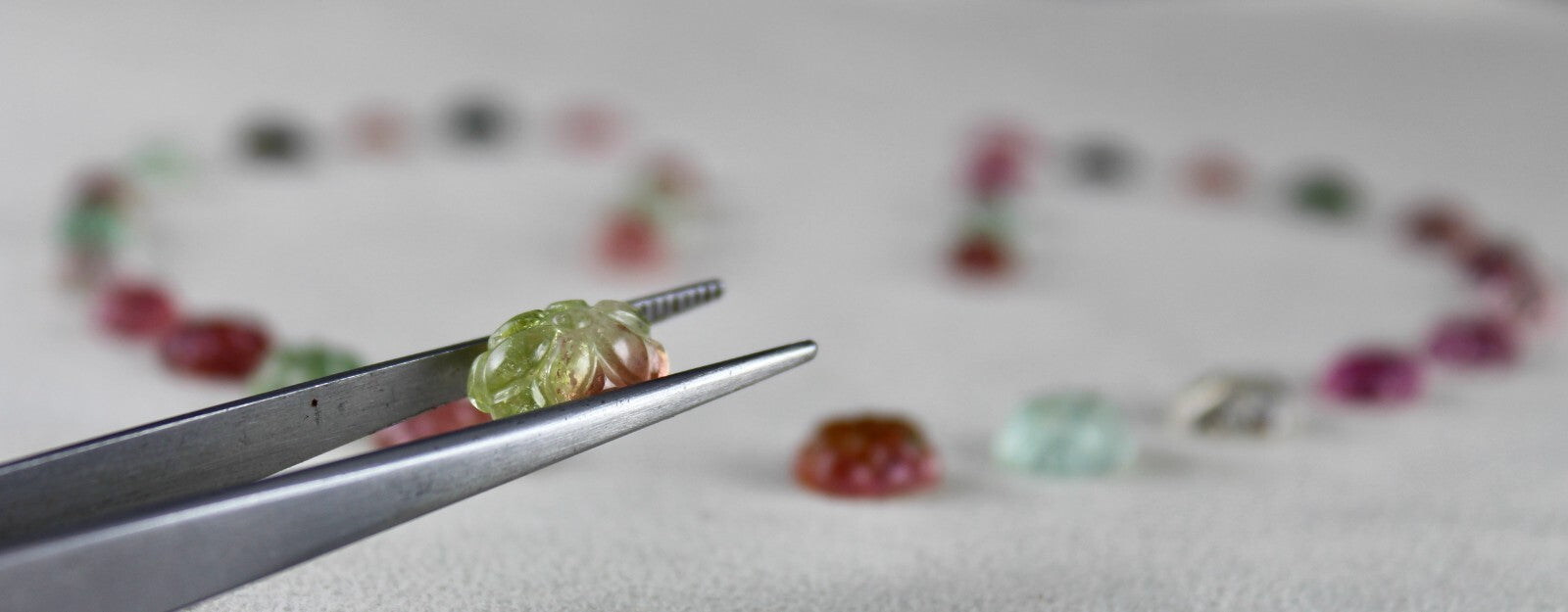 Certified Natural Multi Tourmaline 71.50ct Carved Flower Gemstone Necklace Set