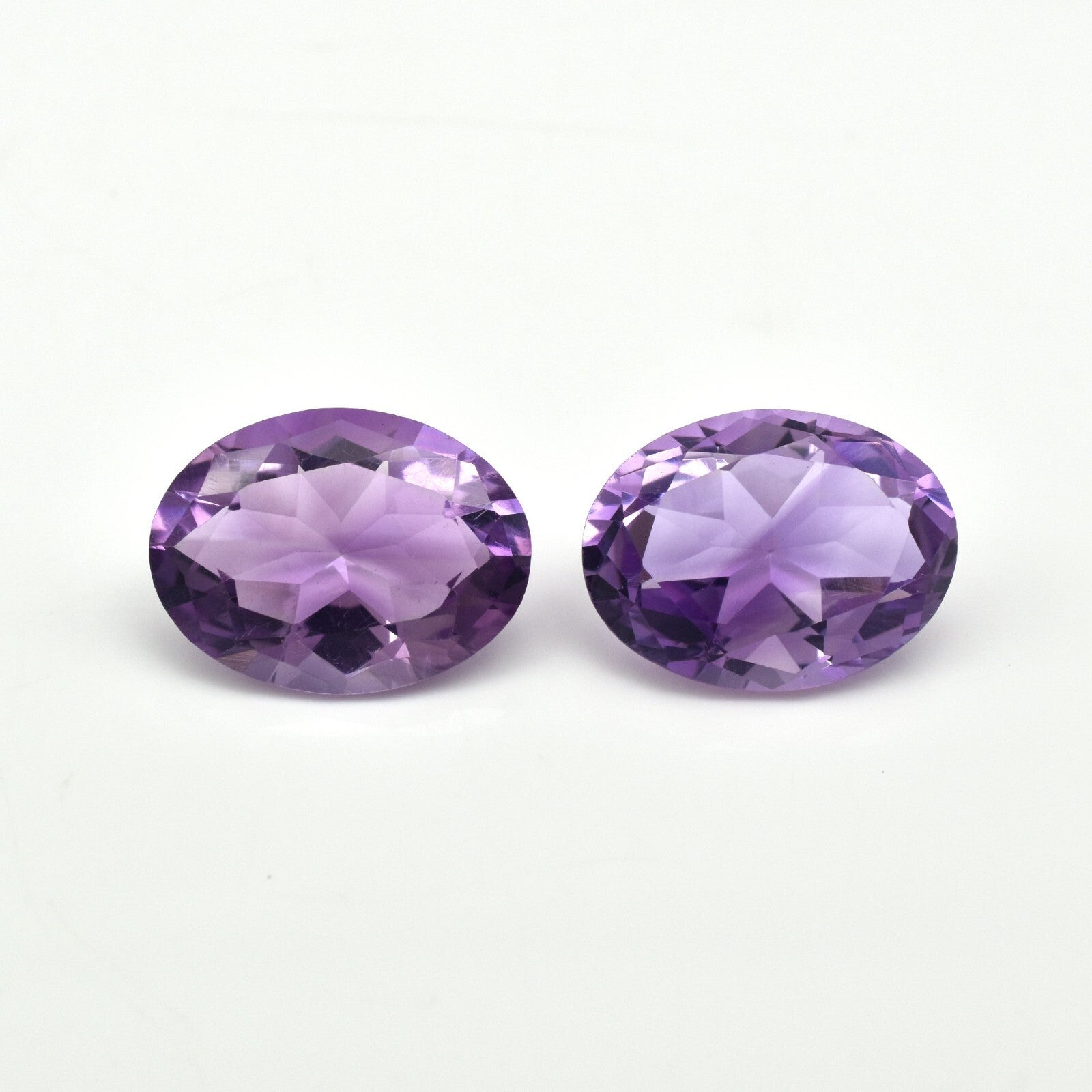 Natural Amethyst Oval Purple Gemstone Pair 29.54 Ct 20x15mm Earring Design