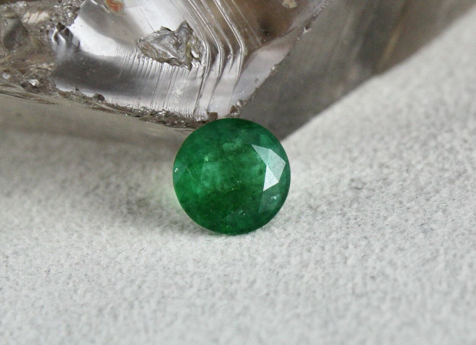 Natural Zambian EMERALD Round Cut 2.60 Carats 9 mm Loose Gemstone Pendant Ring