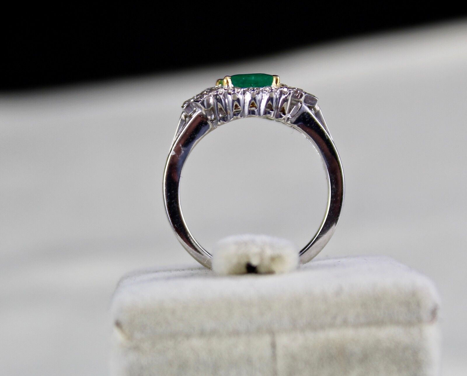 NATURAL ZAMBIAN EMERALD RING OCTAGON 1.67 CARATS GEMSTONE DIAMOND 18K GOLD