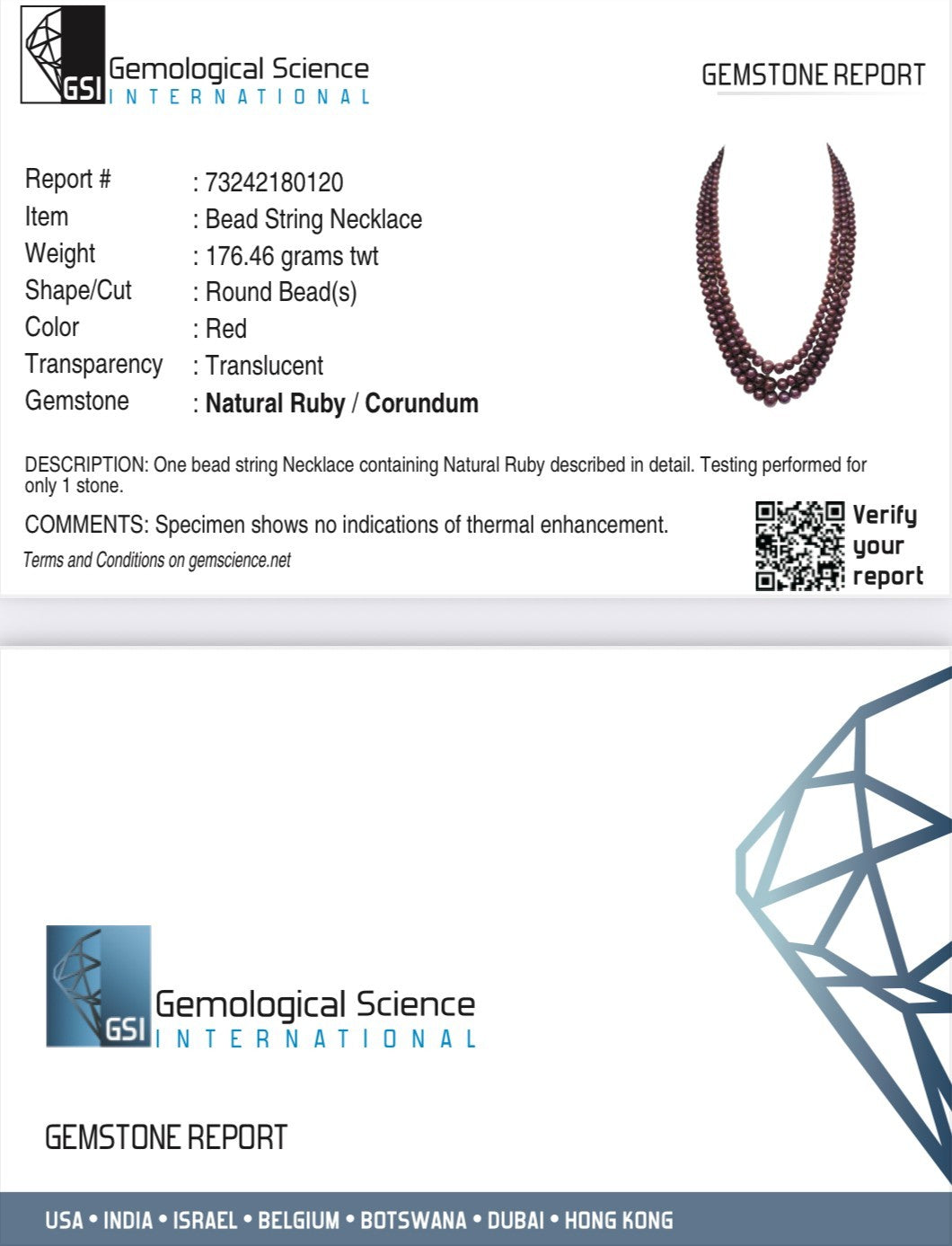 Certified Natural Untreated Ruby Beads 3L 861 Ct Big Round Gemstone Necklace