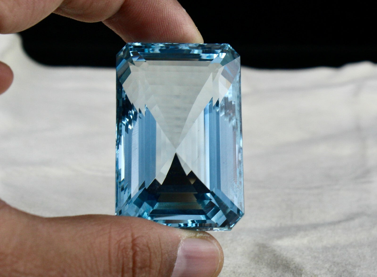 Certified Sky Blue Topaz 382 Ct Octagon 47x30mm Semi Precious Gemstone Pendant