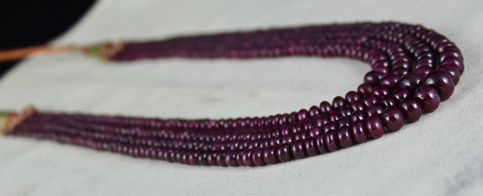 Natural Unheated Ruby Beads Round 4 L 399 Ct Red Gemstone Statement Necklace