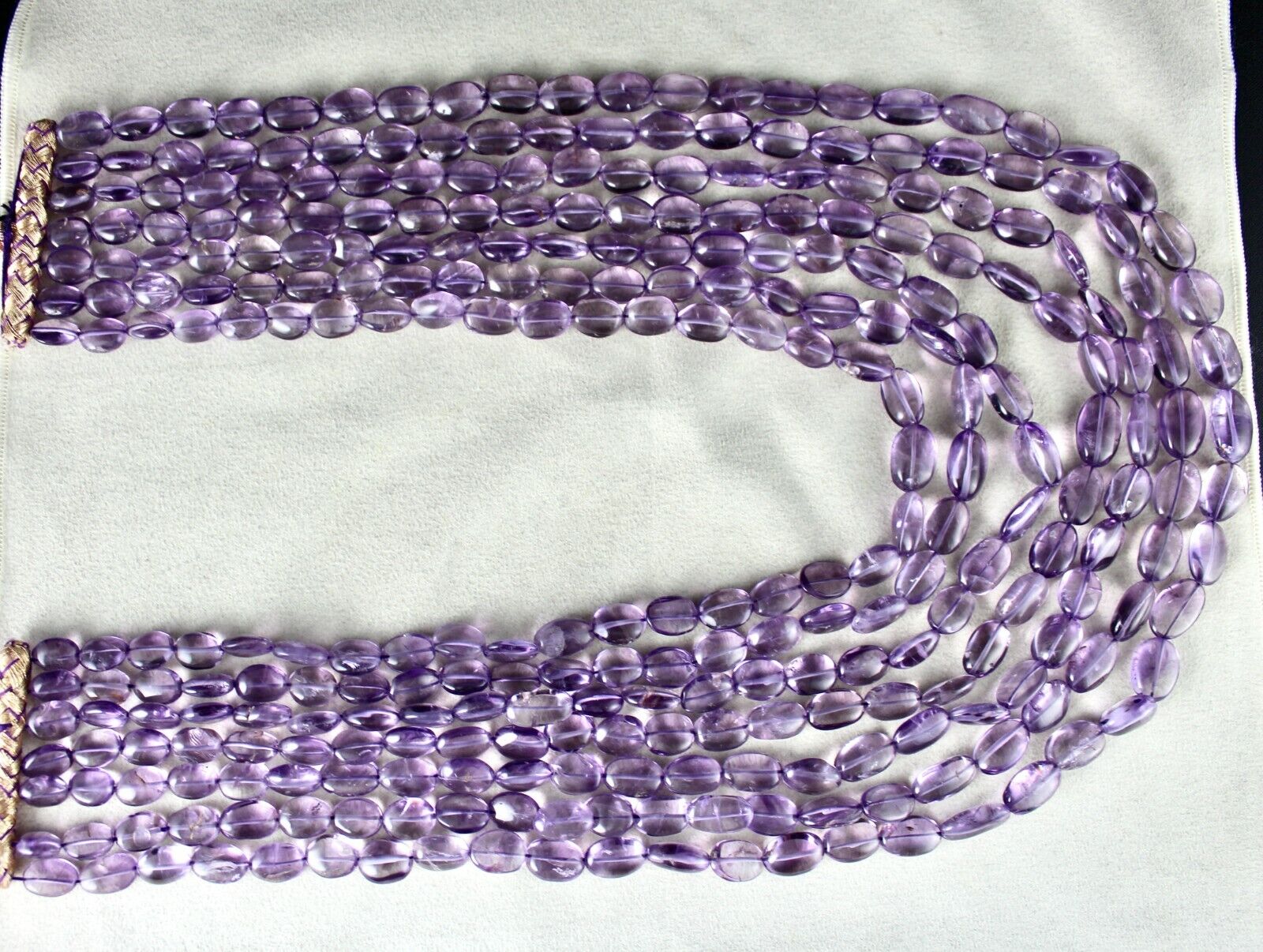 Natural Amethyst Beaded Long Nugget 7 L 1434 Ct Purple Gemstone Fashion Necklace