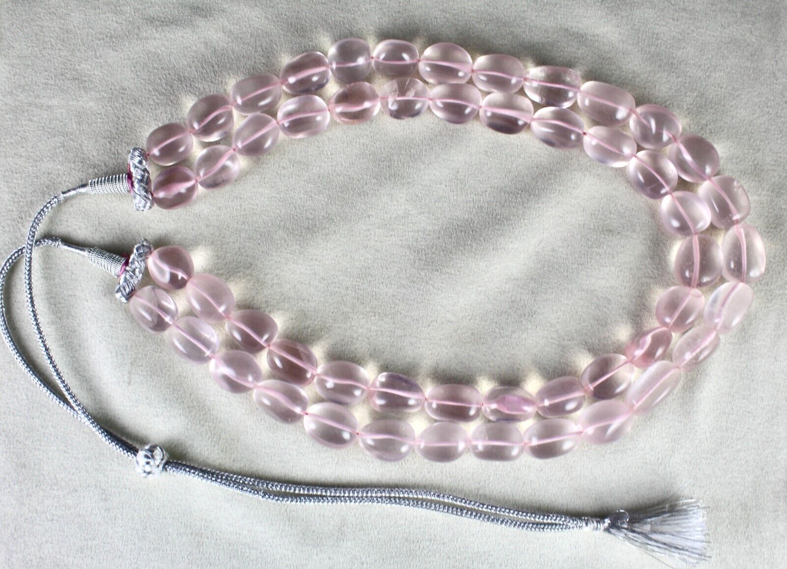 Fine Natural Rose Quartz Beads Nugget 2 L 1181 Ct Gemstone Fashion Pink Necklace