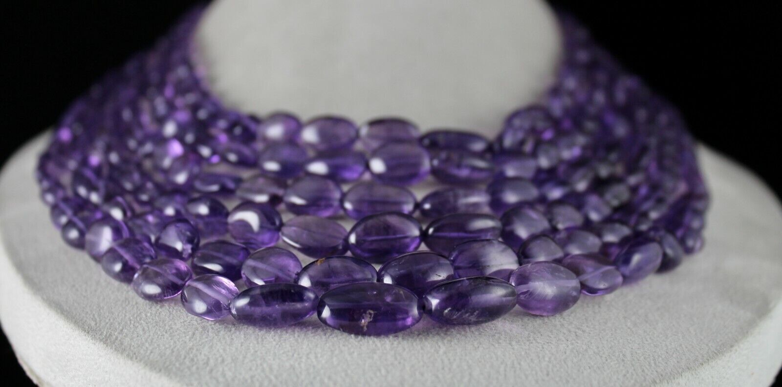 NATURAL AMETHYST BEADS LONG NUGGETS 6 L 1333 CT PURPLE GEMSTONE FASHION NECKLACE