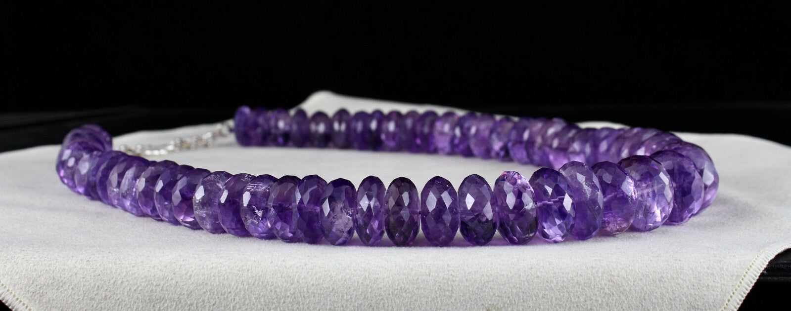 Certified Big Natural Brazilian Amethyst 1324 Ct Faceted Beads Necklace