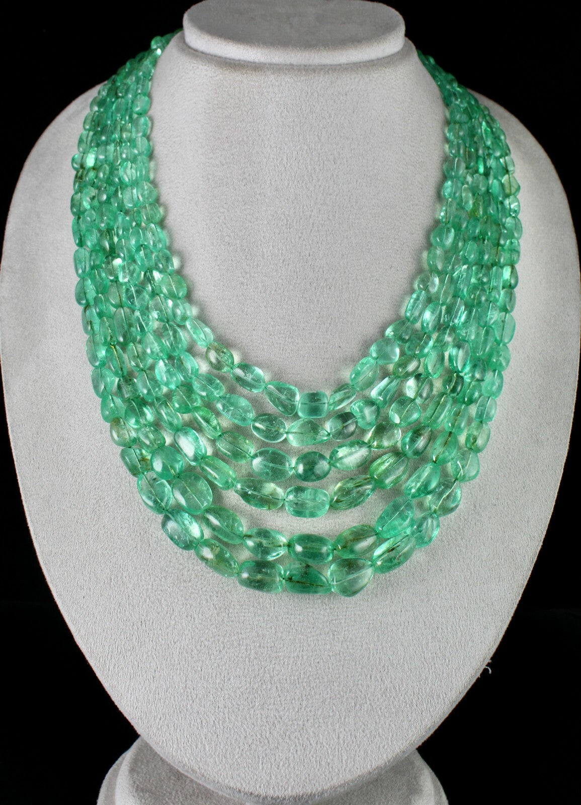 Certified Natural Colombian Emerald Beads 1148ct Necklace For Women