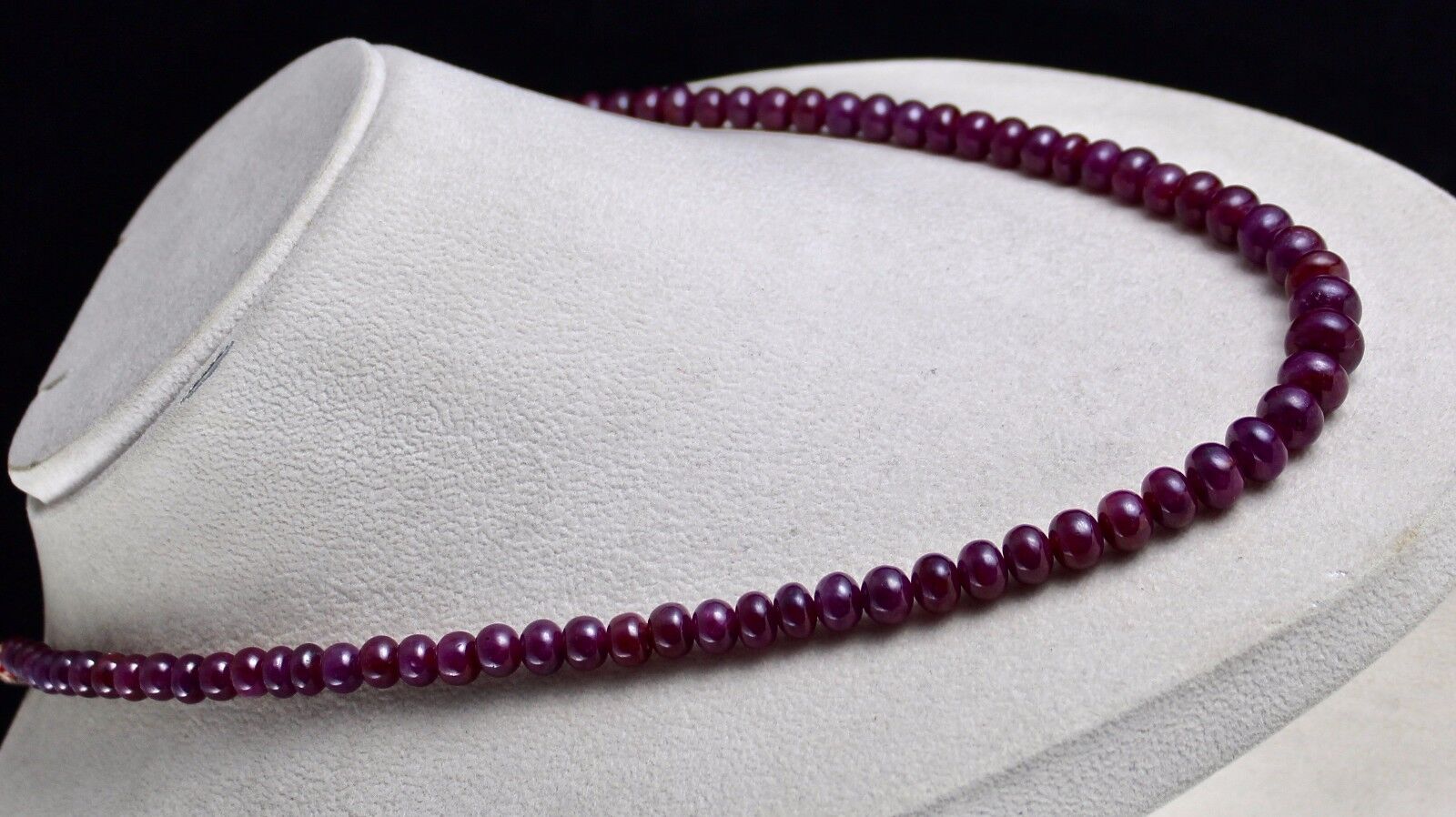 NATURAL UNTREATED RUBY BEADS ROUND 1 LINE 323 CARATS PRECIOUS GEMSTONE NECKLACE