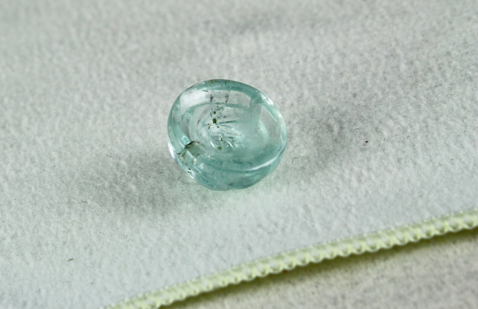 Natural Blue Aquamarine 12.48 Ct Flower Carved Gemstone Ring Pendant For Women