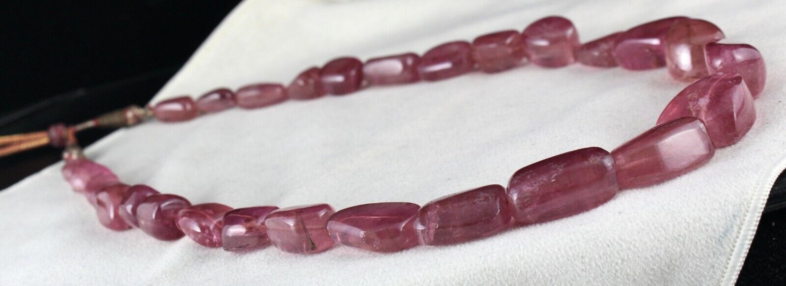 Natural RUBELLITE Pink TOURMALINE Beads NECKLACE 989 Cts Gemstone Smooth Nuggets
