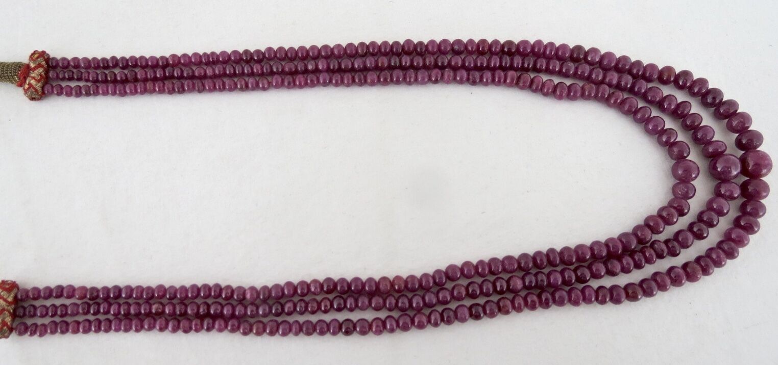 NATURAL UNHEATED RUBY BEADS ROUND PRECIOUS 3L 333 CTS GEMSTONE LADIES NECKLACE