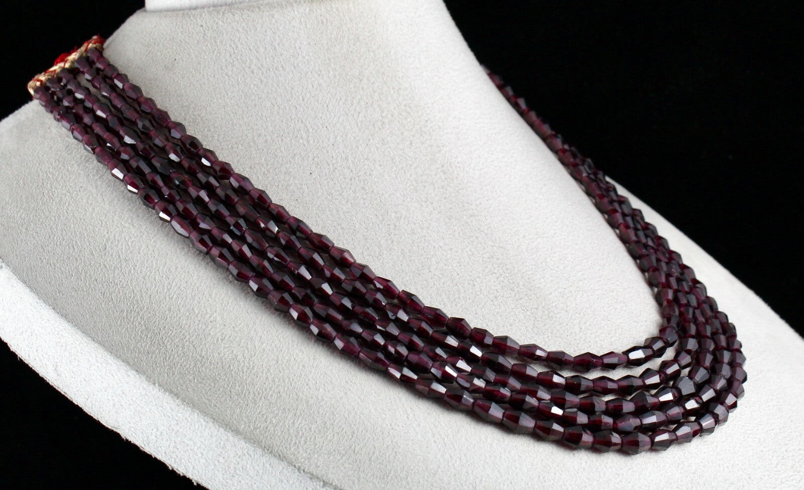 Natural Garnet Beads Fancy Faceted Necklace 625 Ct Gemstone Fashion