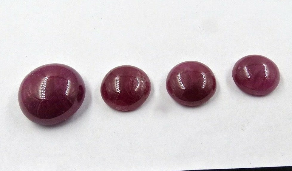 Certified Natural Untreated Ruby Cabochon 61.10ct Gemstone 4pc Jewelry Set