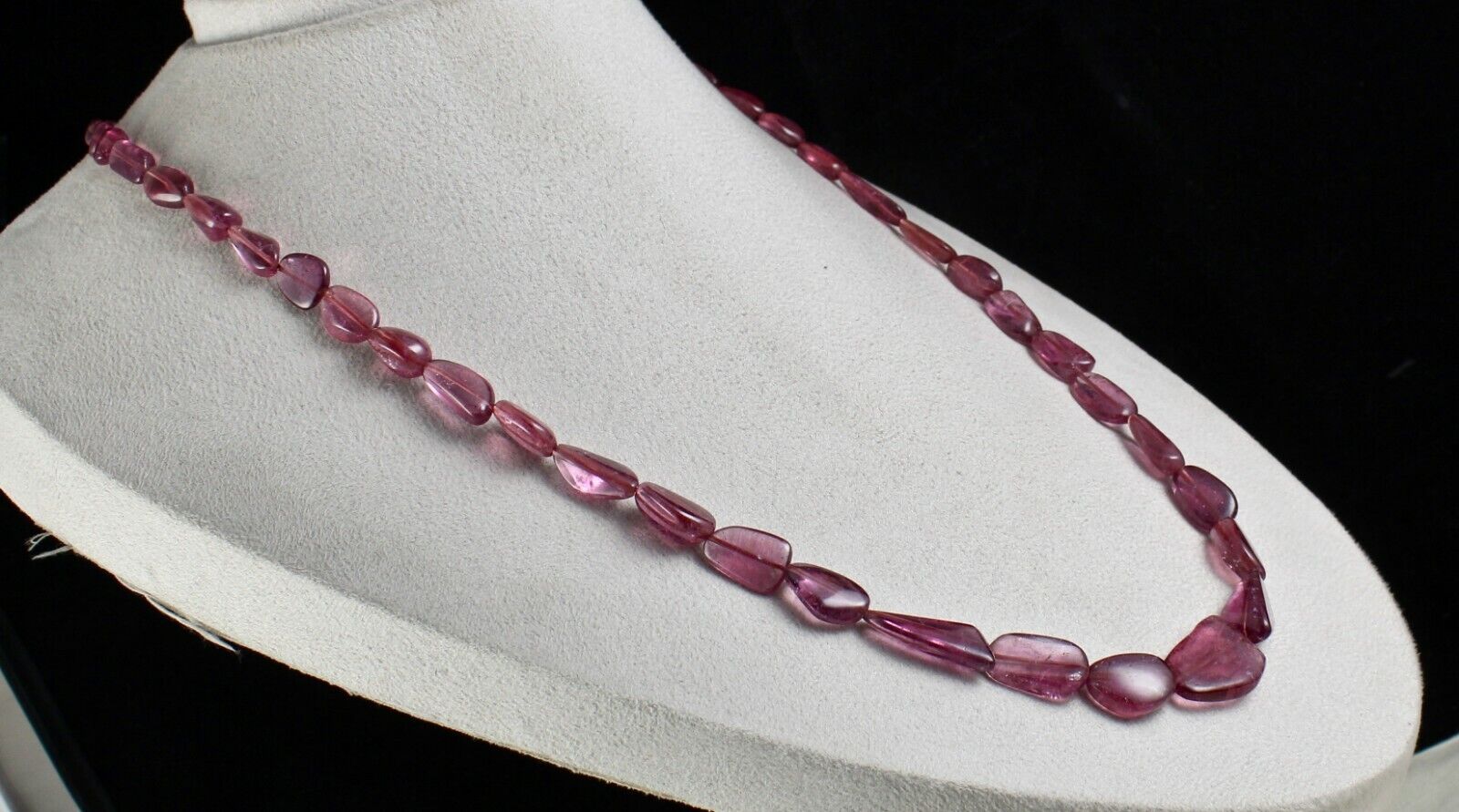 FINE 27" LONG NATURAL PINK TOURMALINE BEADS 311 CARATS GEMSTONE FASHION NECKLACE