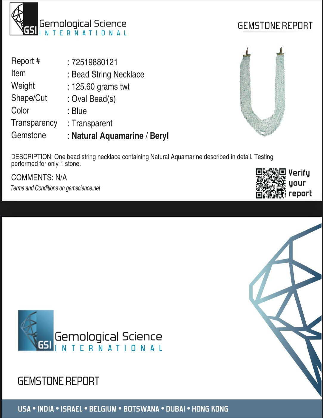 Certified Natural Aquamarine 603 Ct Beads Blue Gemstone Necklace For Women