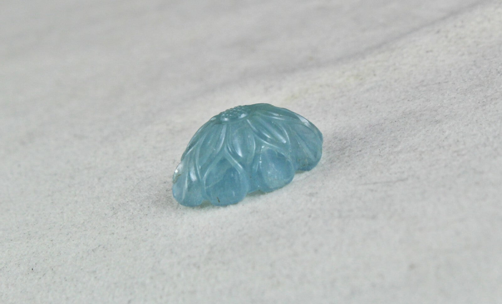 Blue Aquamarine Carved Flower 32.75 Ct Gemstone Ring Pendant Design