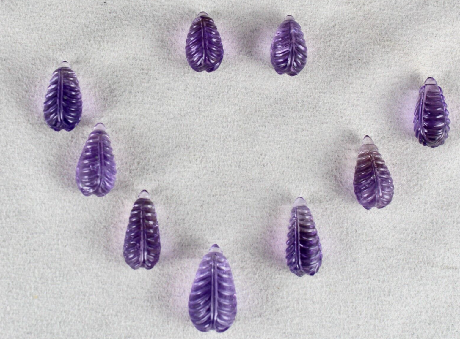 Natural Amethyst Drop Earrings Necklace Set 9 Pc 108 Ct Purple Gemstone