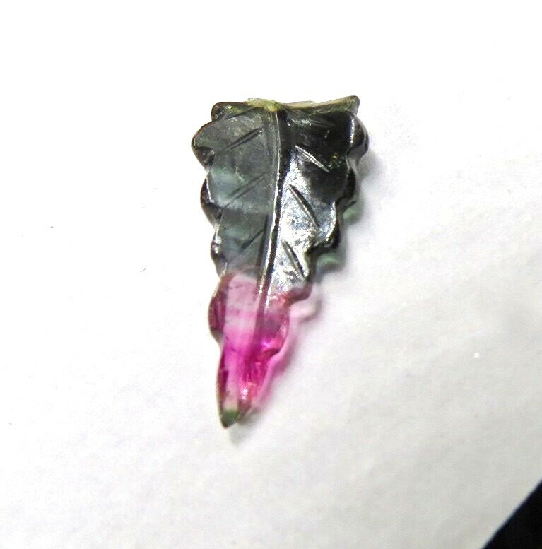 Natural Multi Colour Tourmaline 4.44ct Carved Leaf Gemstone For Designing