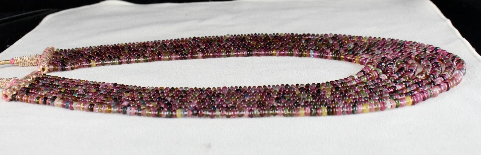 Certified Natural Tourmaline 9 Line Necklace 668ct Multi-colour Gemstone Strand