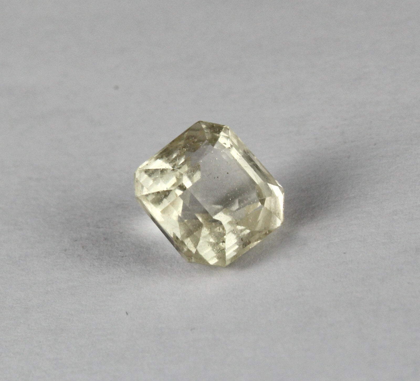 Certified Natural Unheated Yellow Sapphire 10.70ct Octagon Sterling Silver Ring