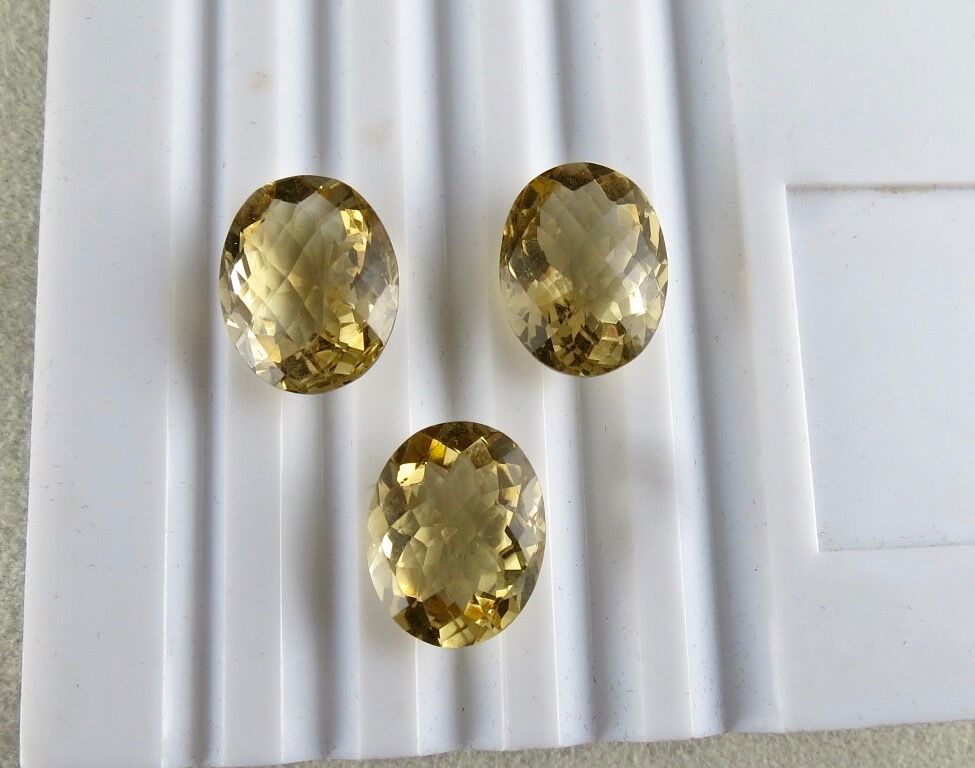 Natural Yellow Citrine Oval Cut 3 Pc 46.38 Ct Loose Gemstone For Earring Pendant