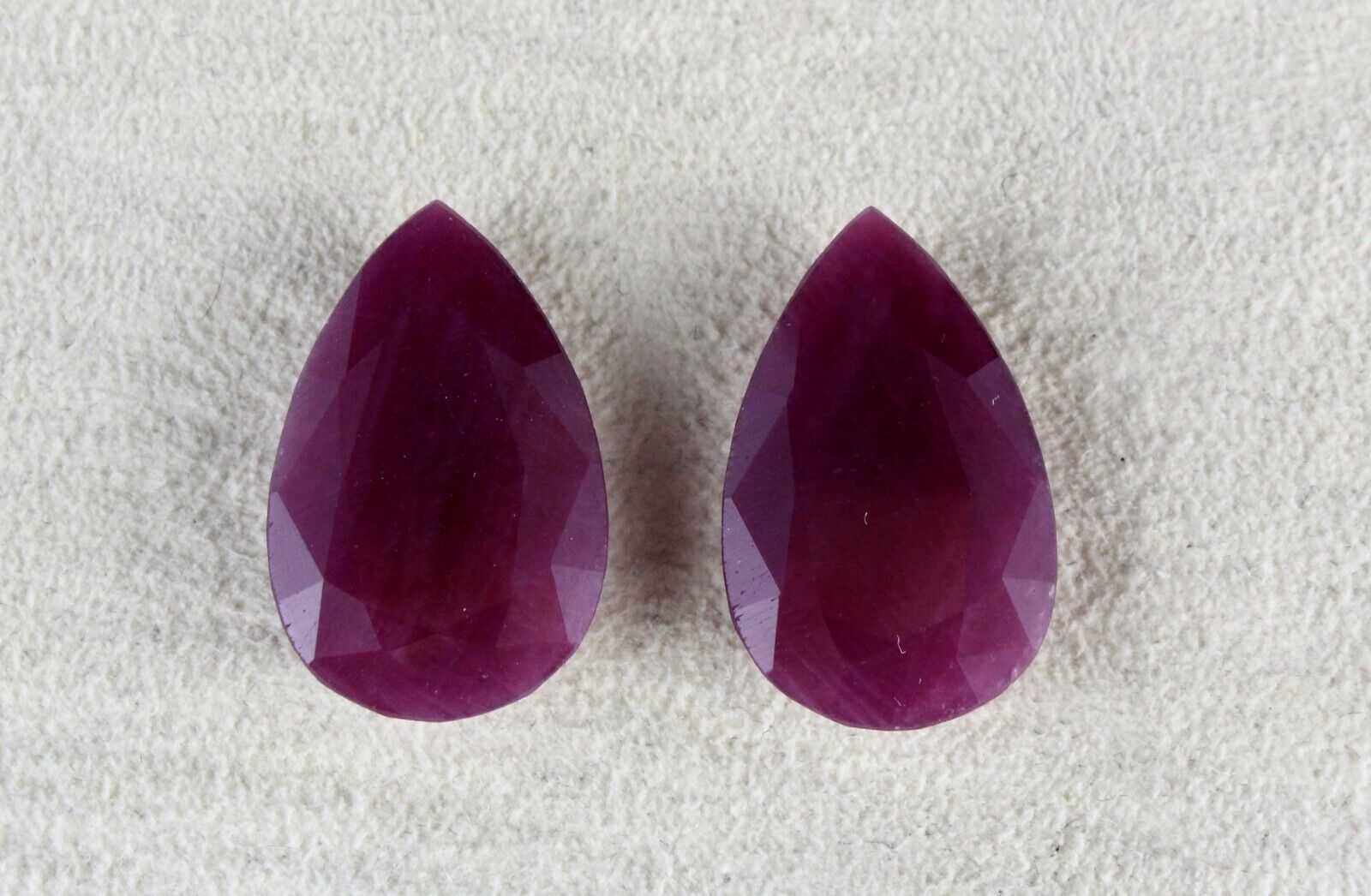 NATURAL UNTREATED RUBY PEAR CUT 2 PCS 36.58 CTS GEMSTONE PAIR DESIGNING EARRING