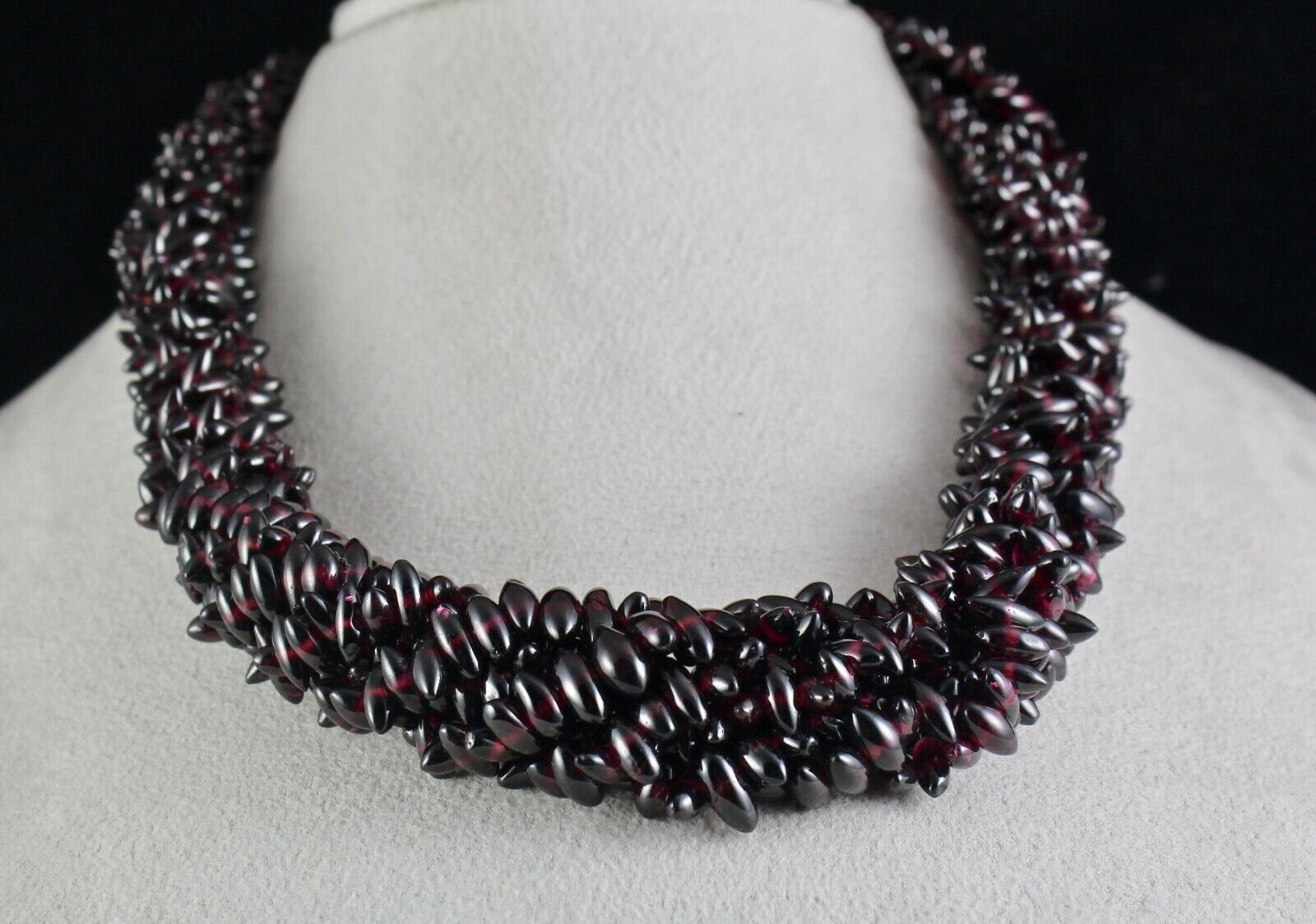 Natural Red Garnet Beads Fancy Teardrop 7 L 1369 Ct Gemstone Fine Necklace