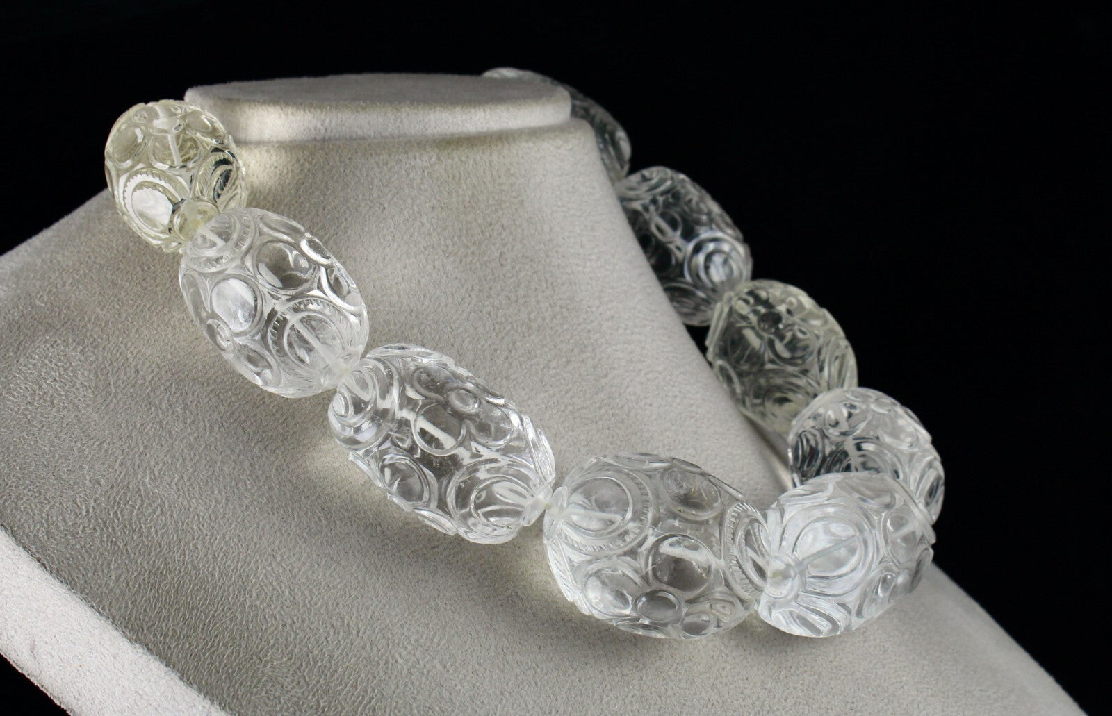 Certified Natural White Rock Crystal Quartz Oval Beads 2410ct 9pcs Gemstone