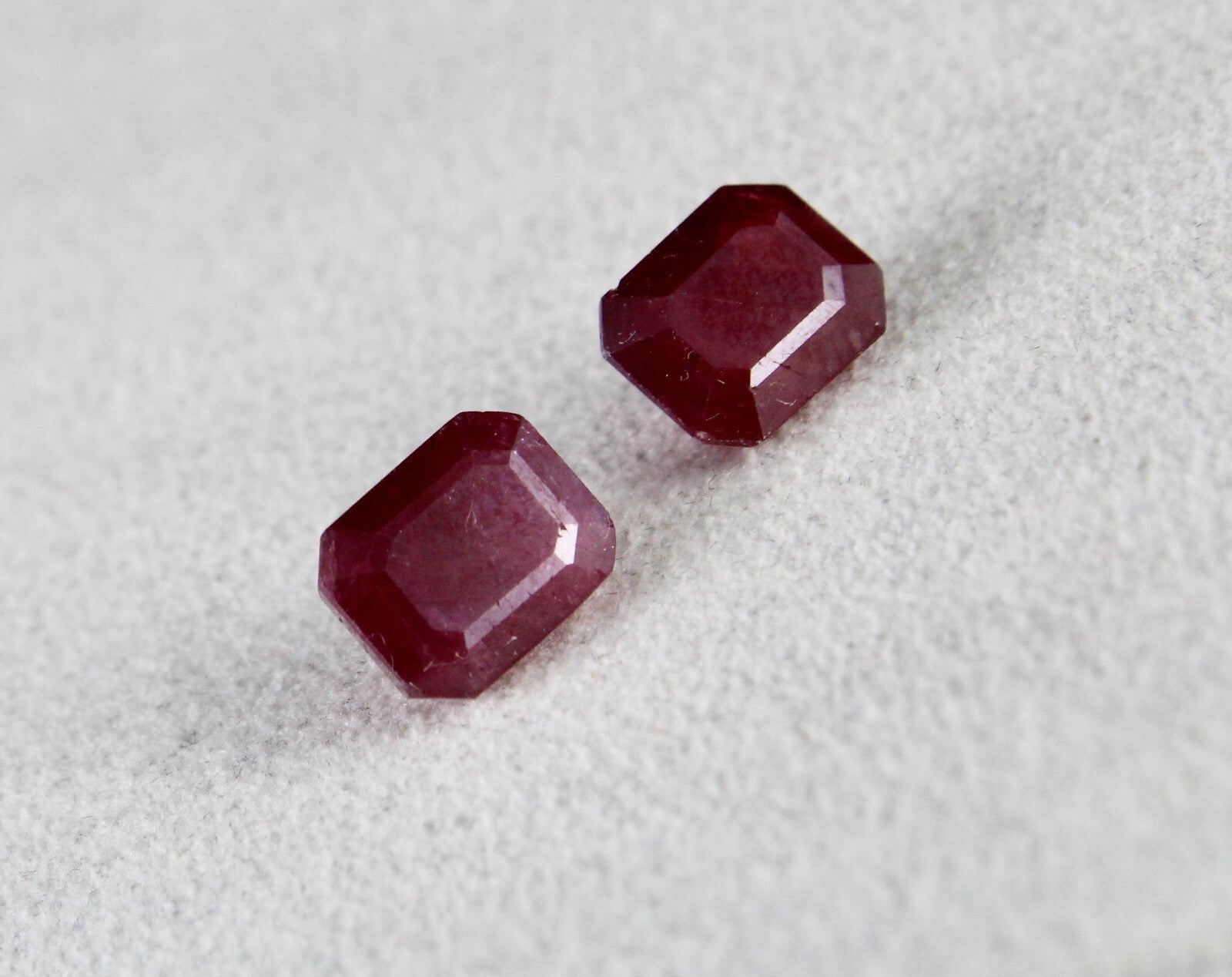 Natural Untreated Ruby Octagon Cut 8.78ct Gemstone Pair For Earring Design