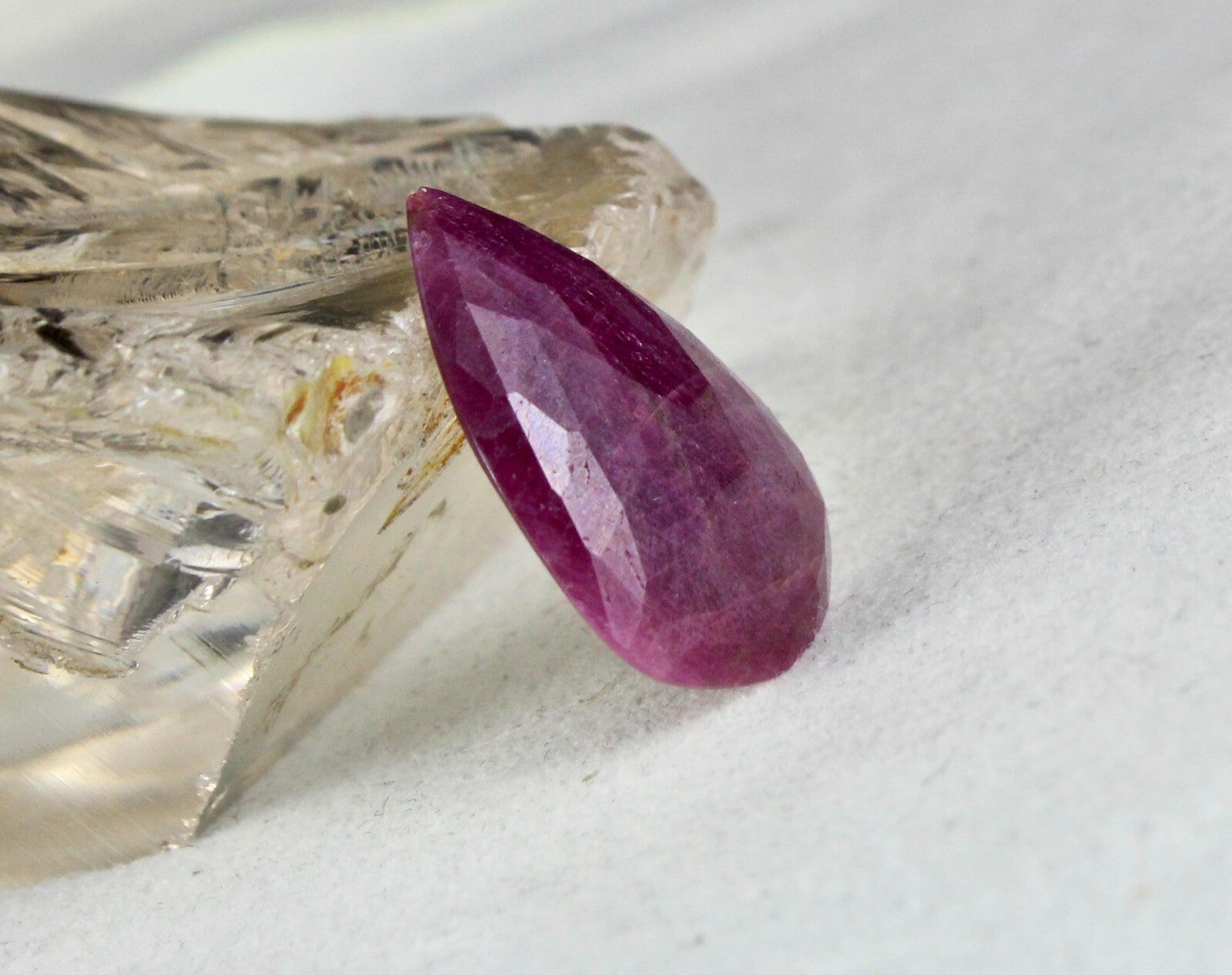 Natural Unheated Ruby Fancy Faceted Cabochon 27 Ct Gem Pendant For Designing