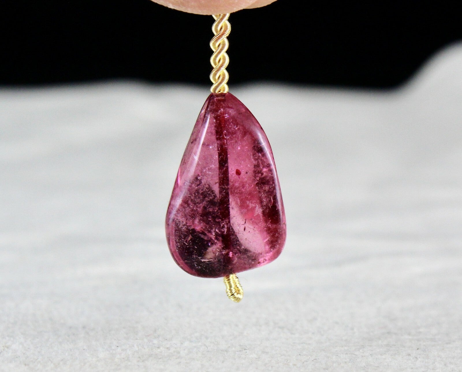 Natural Pink Tourmaline Gemstone 15 Ct Cabochon Drilled Bead Pendant