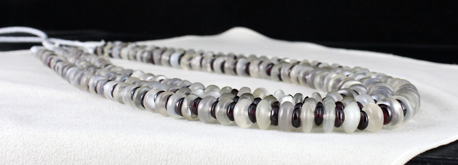 Natural Moonstone Garnet 1163ct Designer Beads Gemstone Necklace 3 L