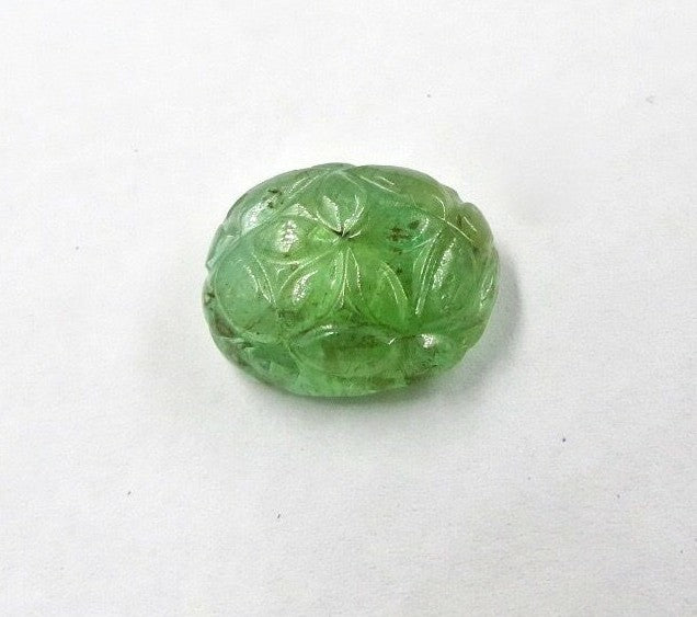Certified Natural Emerald 12.75 Ct Oval Gemstone For Ring Pendant Vintage