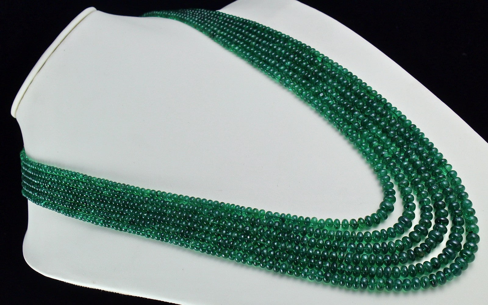 Certified Natural Zambian Emerald Beads Necklace 6mm L 754 Ct Gemstone Party