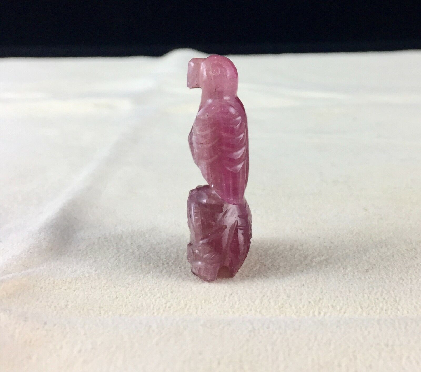 NATURAL MULTI PINKISH TOURMALINE BIRD CARVED 52.26 CARATS OLD GEMSTONE PENDANT