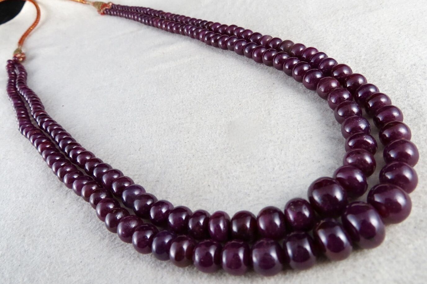 Natural African Untreated Ruby Beads Round 2 L 446 Ct Red Gemstone Fine Necklace