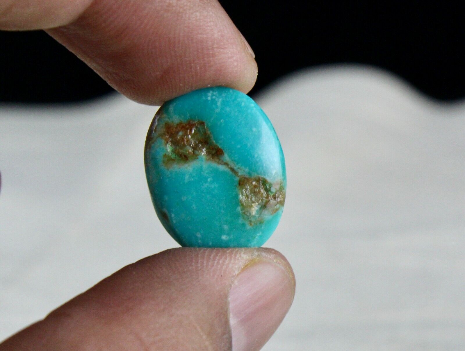 NATURAL TURQUOISE CAB OVAL 20x16 MM 15.90 CARATS GEMSTONE RING PENDANT DESIGNING
