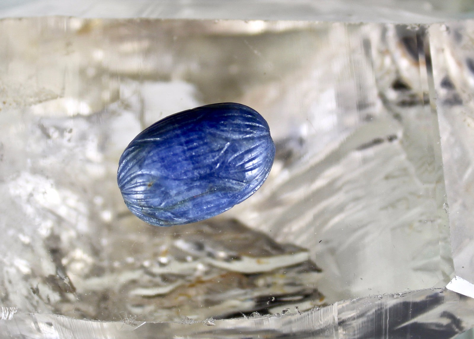 Certified Old Natural Blue Sapphire 45.70 Ct Bead Engraved Hanging Pendant