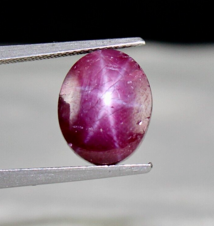 Certified Natural Red Star Ruby 10.25ct Oval Cabochon Gem For Ring Pendant