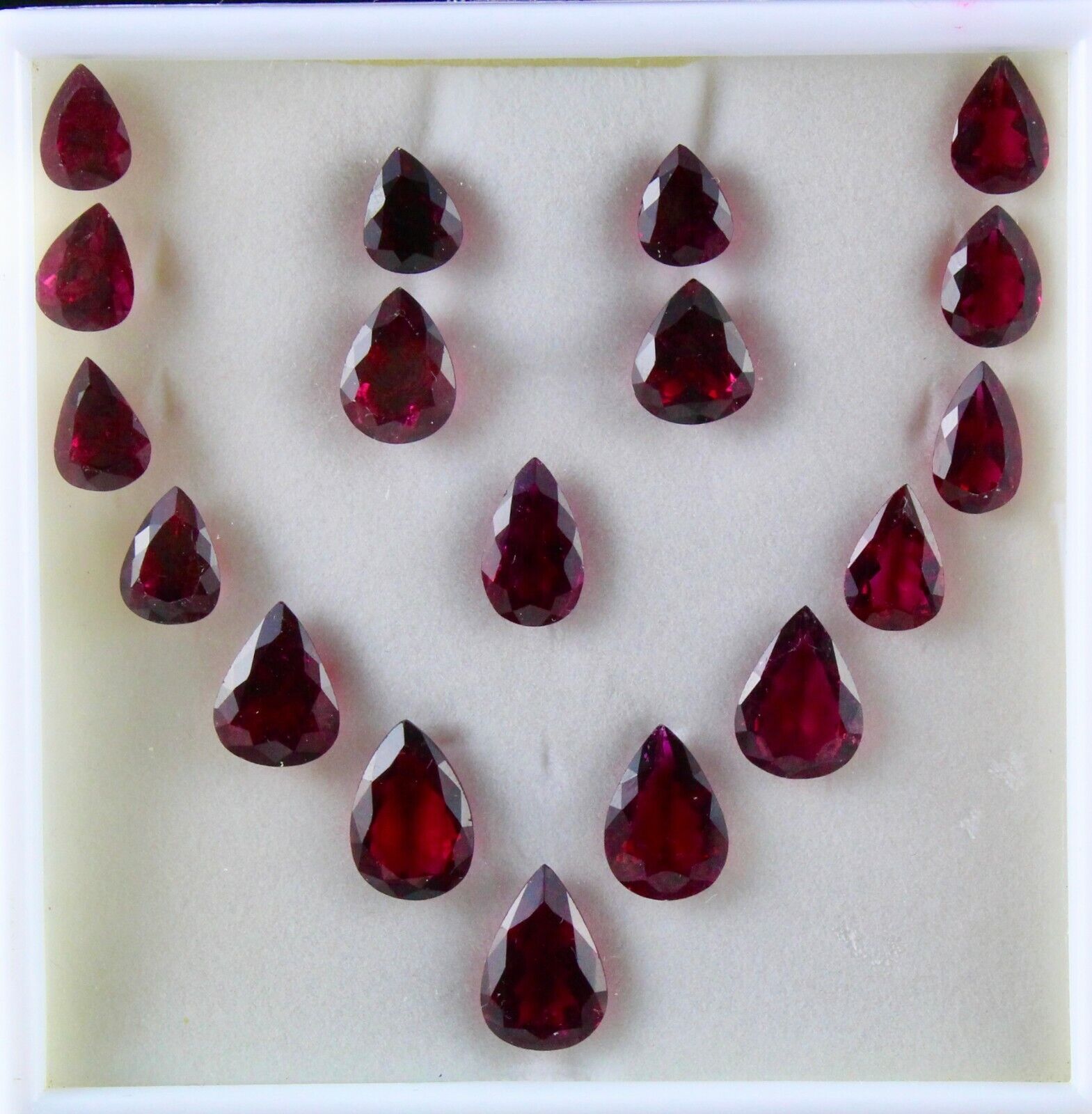 Natural Rubellite Pink Tourmaline Pear Cut 18 Pc 61.20 Ct Loose Gemstone Set