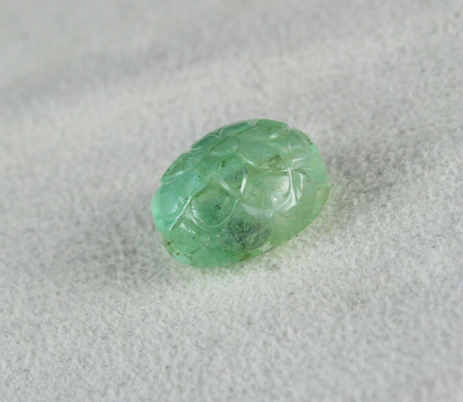 NATURAL UNTREATED COLOMBIAN EMERALD CARVED OVAL 27.81 CTS GEMSTONE RING PENDANT