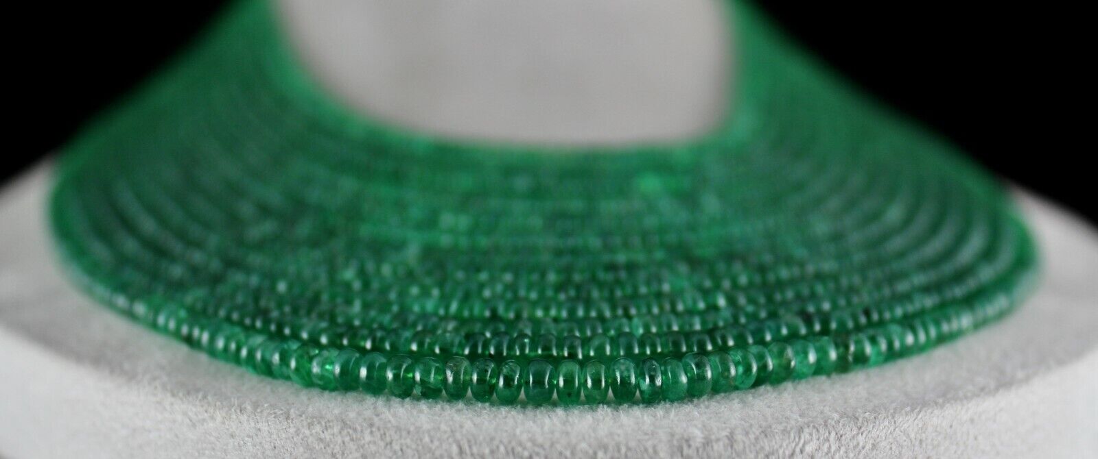 NATURAL CERTIFIED ZAMBIA EMERALD BEADS ROUND 13 LINE 871 CARAT GEMSTONE NECKLACE