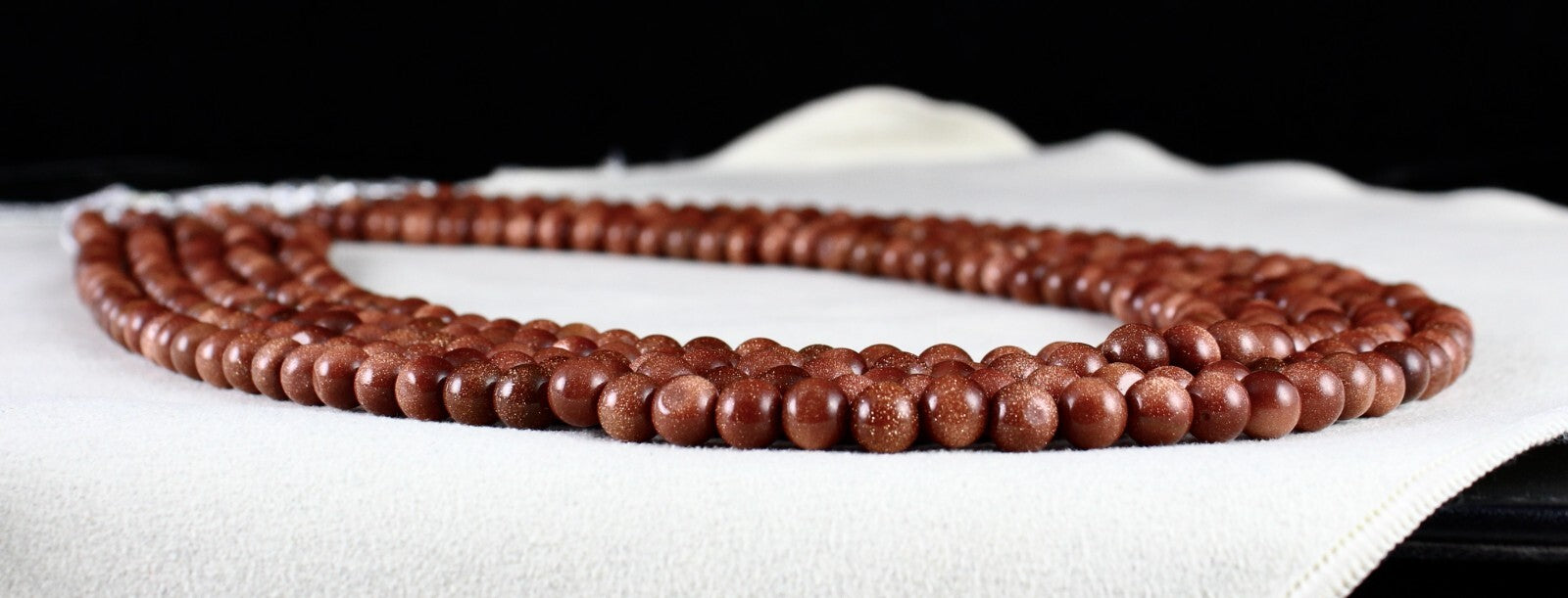 Gold Sun Sitara Sunstone Necklace 5 L 757 Ct Round Beads Semi Precious Gemstone