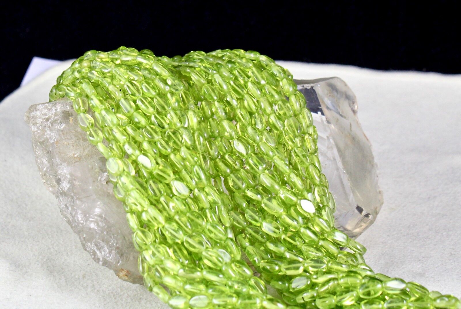 Natural Peridot Beads Cabochon 20 L 1173 Ct Green Gemstone Statement Necklace