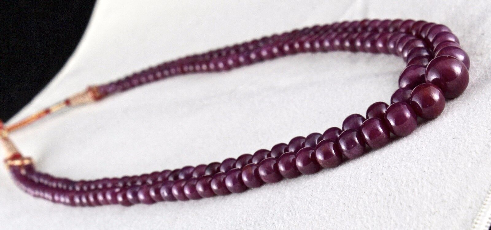 Certified Natural Ruby Beads Round 2 L 432 Ct Precious Red Gemstone Necklace