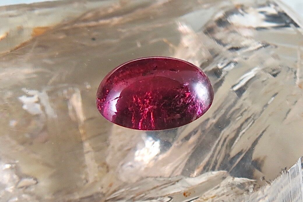 Natural Pink Tourmaline Rubellite Oval Cabochon 9.64 Cts Gemstone Ring Pendant
