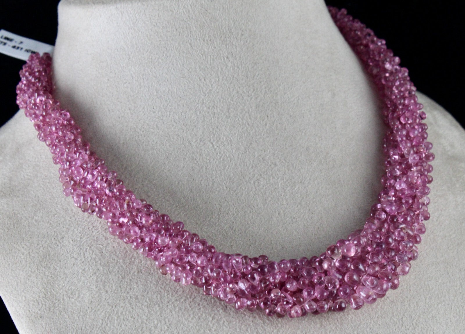 Certified Natural Tourmaline Rubellite Teardrop 431 Ct Gemstone Necklace